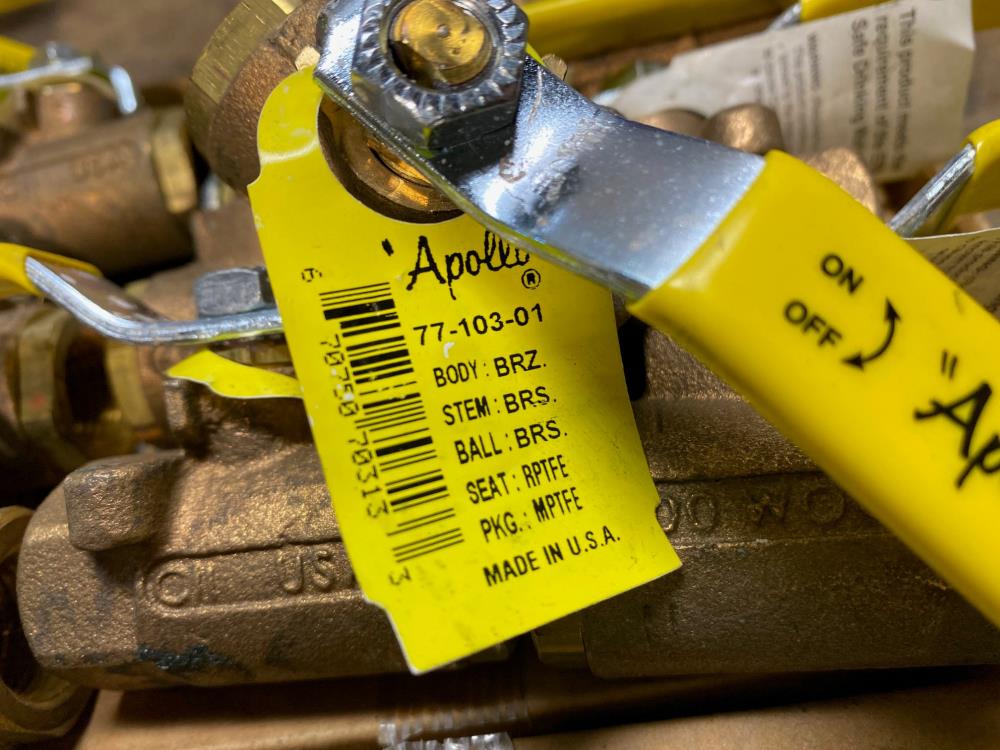 Lot of (10) Apollo 1/2" NPT Full Port Bronze Ball Valve 77-103-01